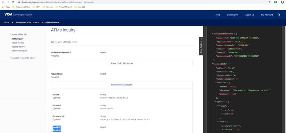 ATM Locator API - Visa Developer Community